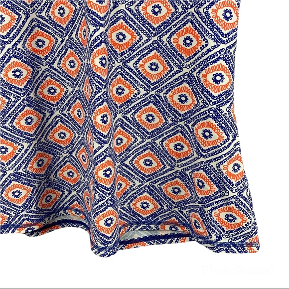 Boden Swim Shirt Rash Guard US Size 14 Style WF003 Geometric Print Blue Orange - Picture 5 of 7